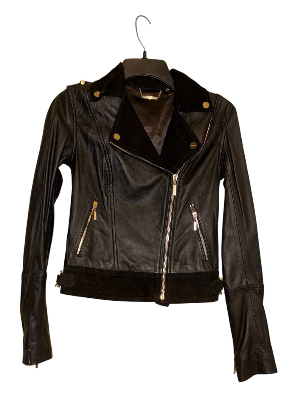 Marciano Luna Black Leather Moto Jacket Asymmetrical Design Sz 0